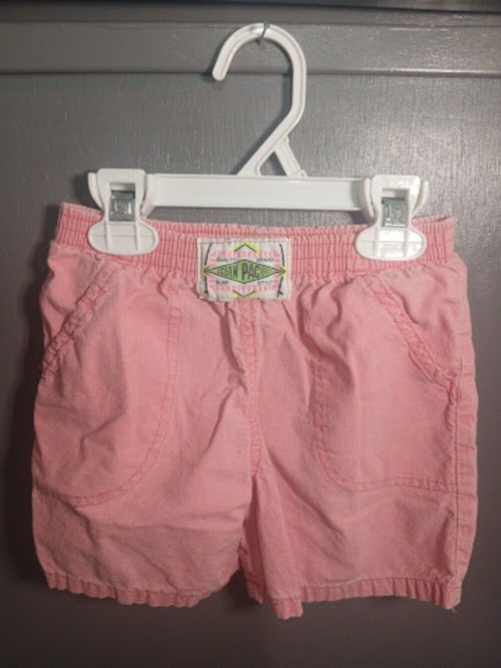 Vintage Ocean Pacific OP Pink Seersucker Surf Shorts 18M